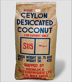 Desiccated coconut (High Fat, Low Fat and Fancy grades)